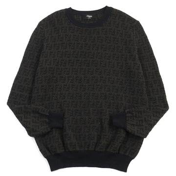Fendi FF Logo Knit Pullover Wool Cotton Brown