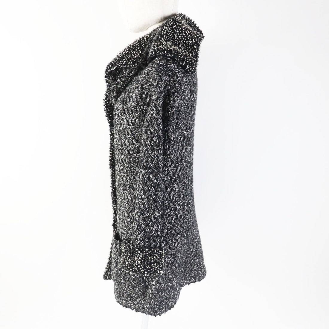 CHANEL coat P42543 cashmere black white beige 34
