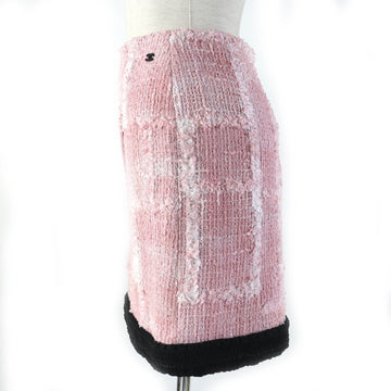 CHANEL skirt 22C P71877 cotton Pink white black 40