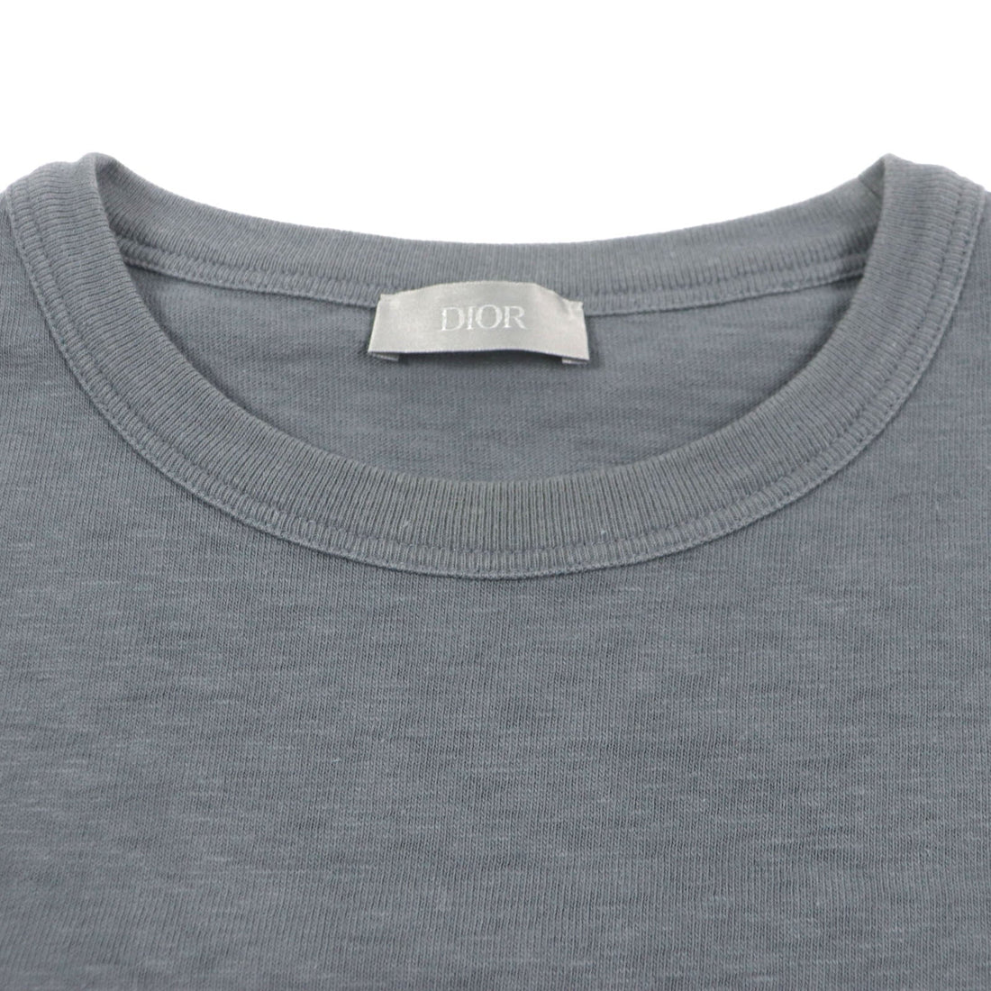 Dior Slub Cotton Jersey T-Shirt Gray S