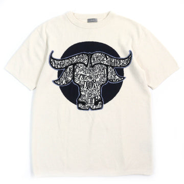 Dior Bull Embroidery Tee Ivory Navy S