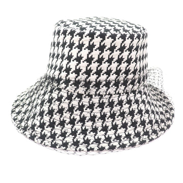 Christian Dior Houndstooth Tulle Hat