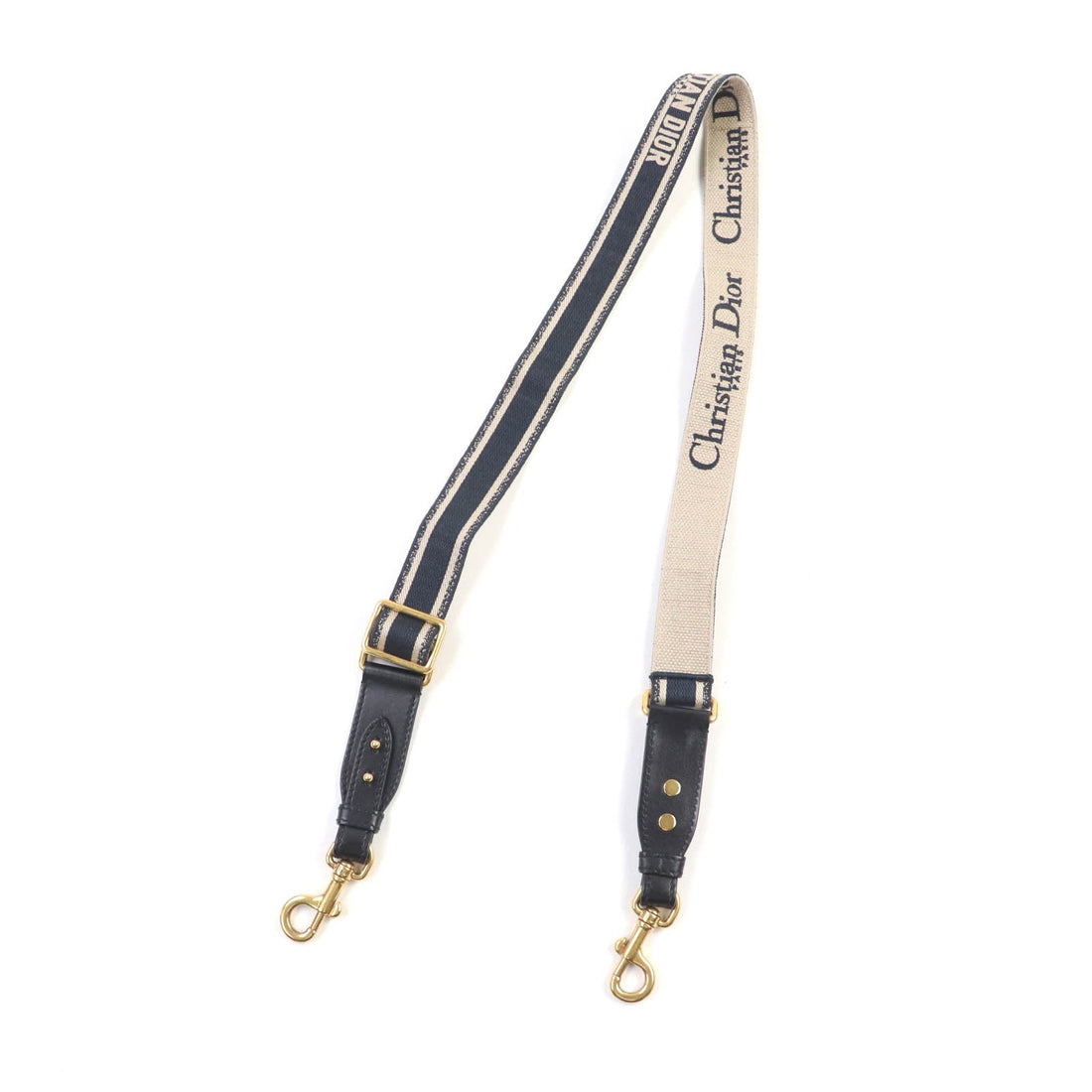 Christian Dior Embroidery Logo Canvas Shoulder Strap