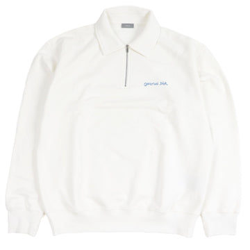 Dior Logo Embroidered Cotton Half Zip Sweatshirt