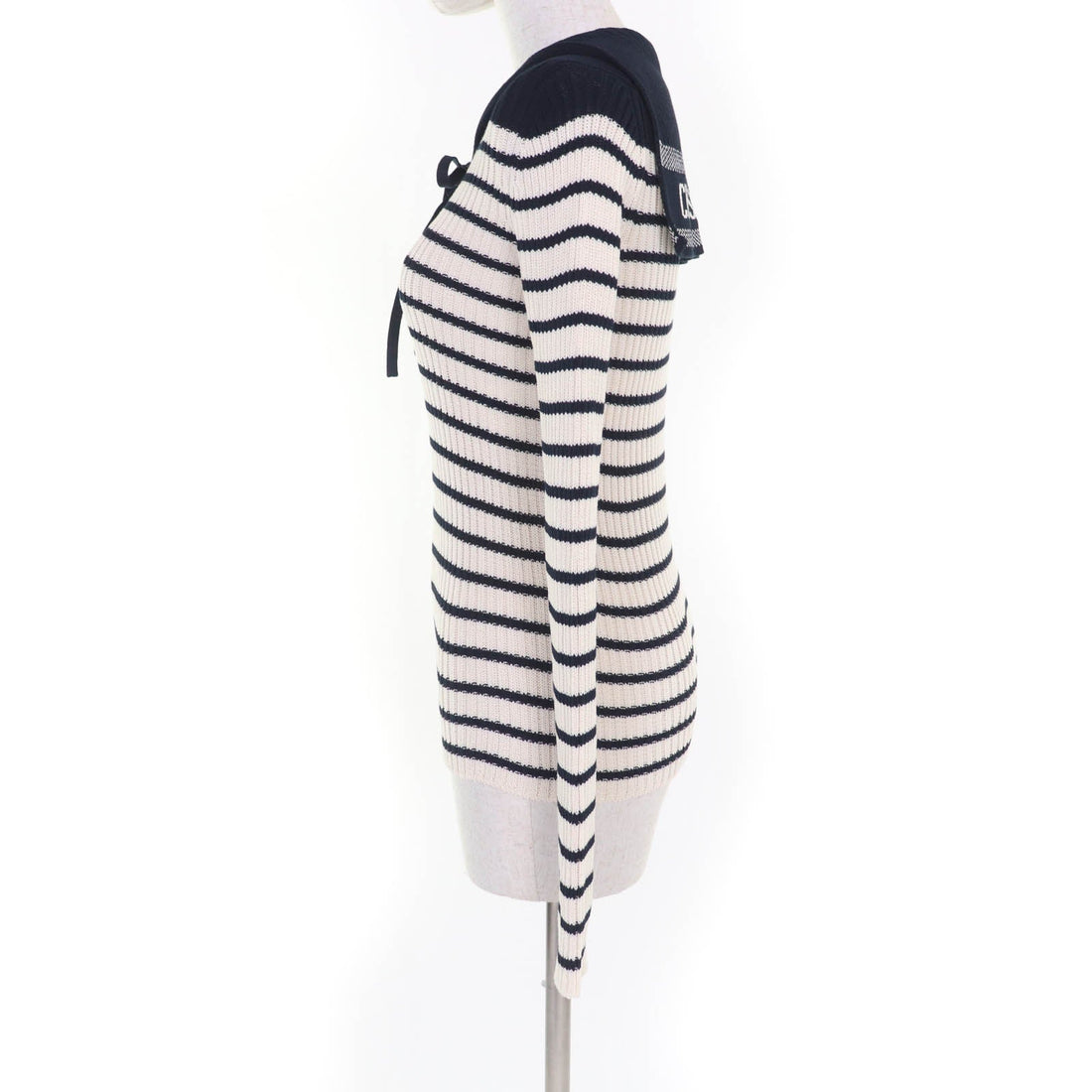 Christian Dior Striped Sailor Collar Knit Top