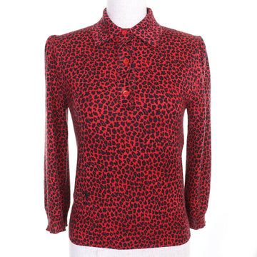 Christian Dior Leopard Pattern Bee Embroidery Cashmere Knitwear