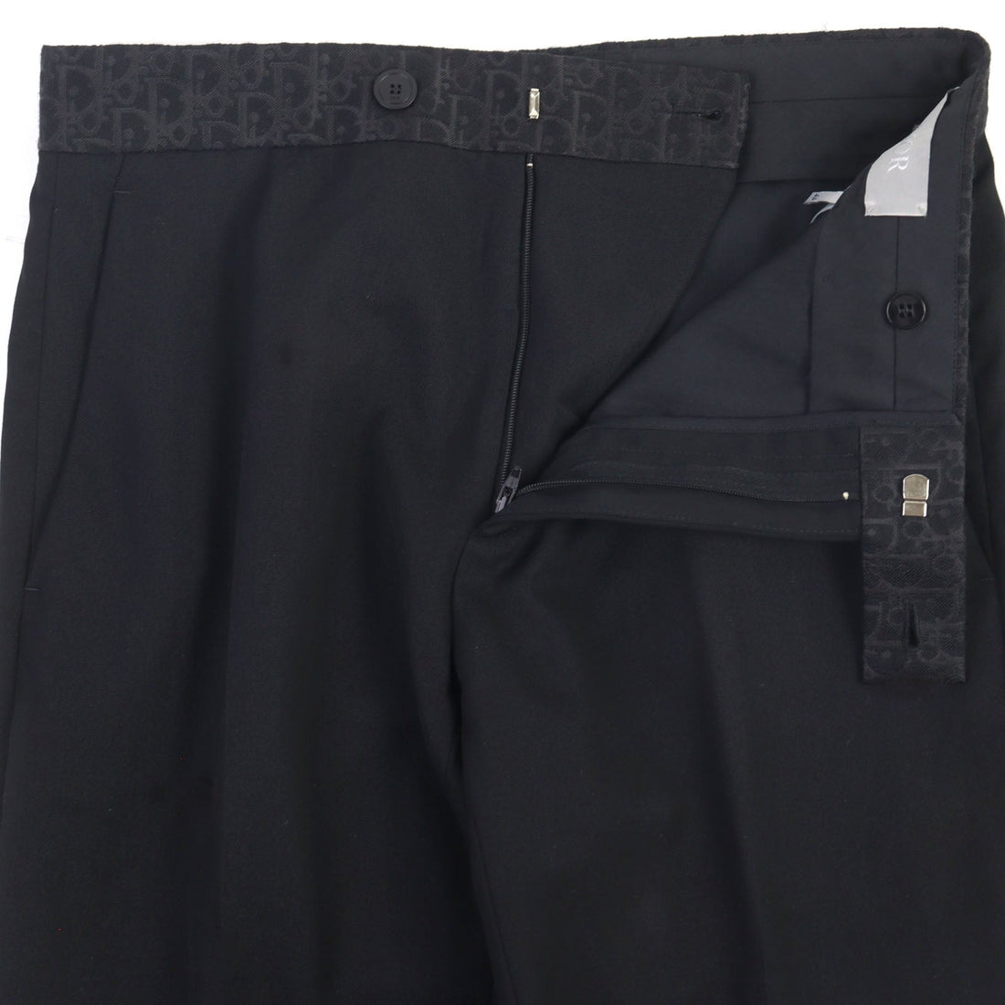 Dior West Oblique Pattern Virgin Wool Slacks