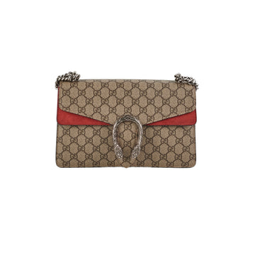 Gucci Medium Dionysus GG Supreme SHoulder Bag Red