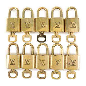 Louis Vuitton Set of 10 Lock & Key Cadena Key Lock Gold