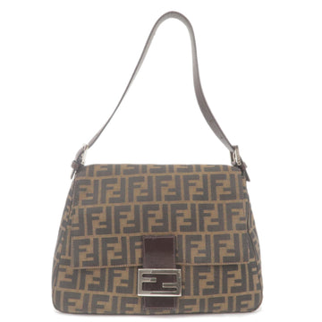 FENDI Zucca Canvas Leather Mamma Baguette Bag Brown 26325
