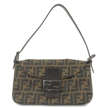 FENDI Zucca Mamma Baguette Canvas Leather Brown Black 8BR003