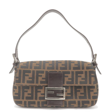 FENDI Zucca Canvas Leather Mamma Baguette Bag Beige 26424