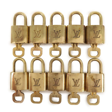 Louis Vuitton Set of 10 Lock & Key Cadena Key Lock Gold
