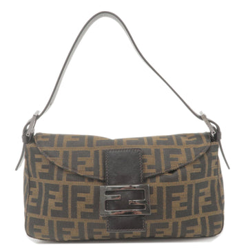 FENDI Zucca Mamma Baguette Canvas Leather Shoulder Bag 8BR003