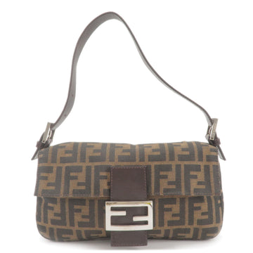 FENDI Zucca Canvas Leather Mamma Baguette Bag Khaki 26424