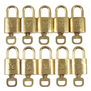 Louis Vuitton Set of 10 Lock & Key Cadena Key Lock Metal Gold