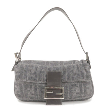 FENDI Zucca Mamma Baguette Cashmere Leather Shoulder Bag 26424
