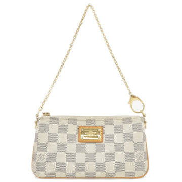 Louis Vuitton Damier Azur Pochette Milla MM Mini Pouch N60027