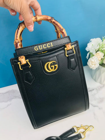 Gucci bamboo handle tote handbag