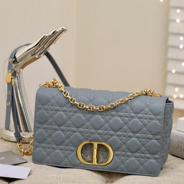 LARGE CARO BAG 28 GRAY SUPPLE CANNAGE CALFSKIN House Of Sarah
