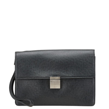 Louis Vuitton Selenga Taiga Leather Clutch Bag