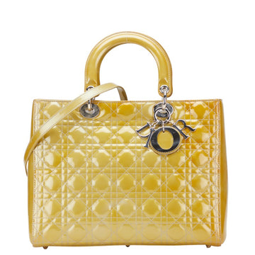 Christian Dior Lady Dior Cannage Patent Leather 2way Bag