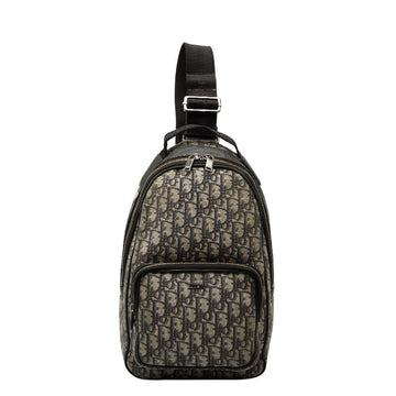 Dior Oblique Trotter Canvas Leather Shoulder Bag