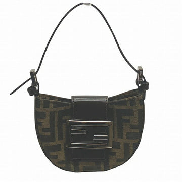 Fendi Mini Croissant Canvas Leather Handbag