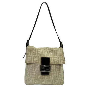 Fendi Mamma Baguette Canvas Shoulder Bag