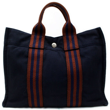Inspired Hermes Tote Bag Sac Fool Toepm Navy Blue Canvas (SHC7-10987)