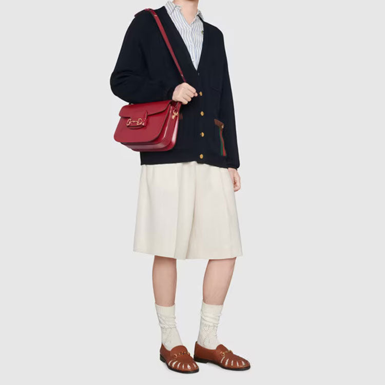 (WMNS) GUCCI 1955Button   Single Shoulder Bag Red 602204-1DB0G-6638