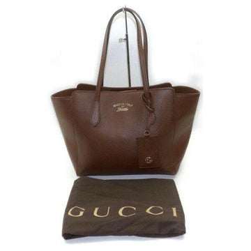 Inspired Gucci Tote Bag Swing Tote Brown Leather (SHC7-11055)
