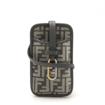 Fendi Zucca Viscose Leather Phone Pouch Shoulder Bag