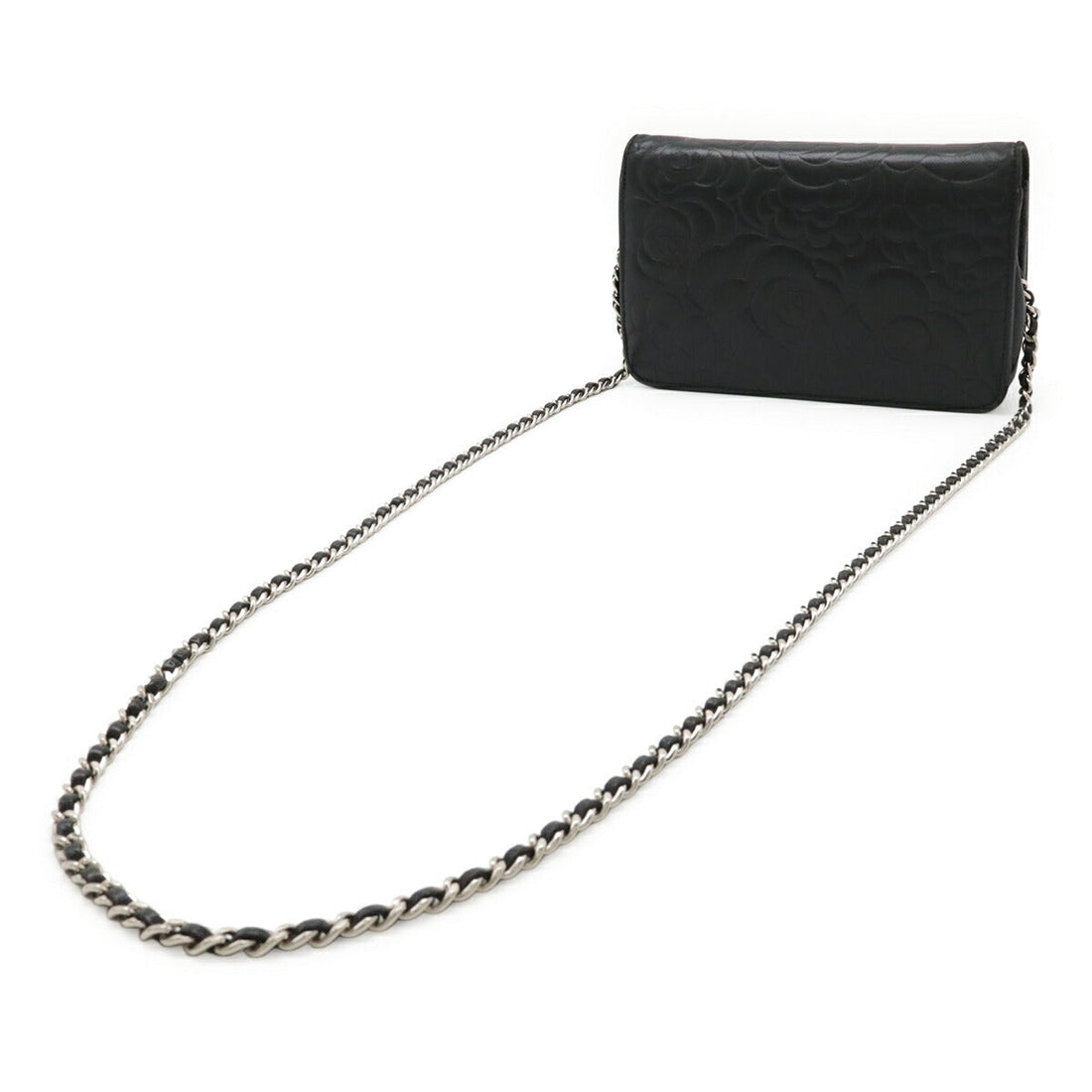 Chanel Camellia Lambskin Chain Wallet Shoulder Bag