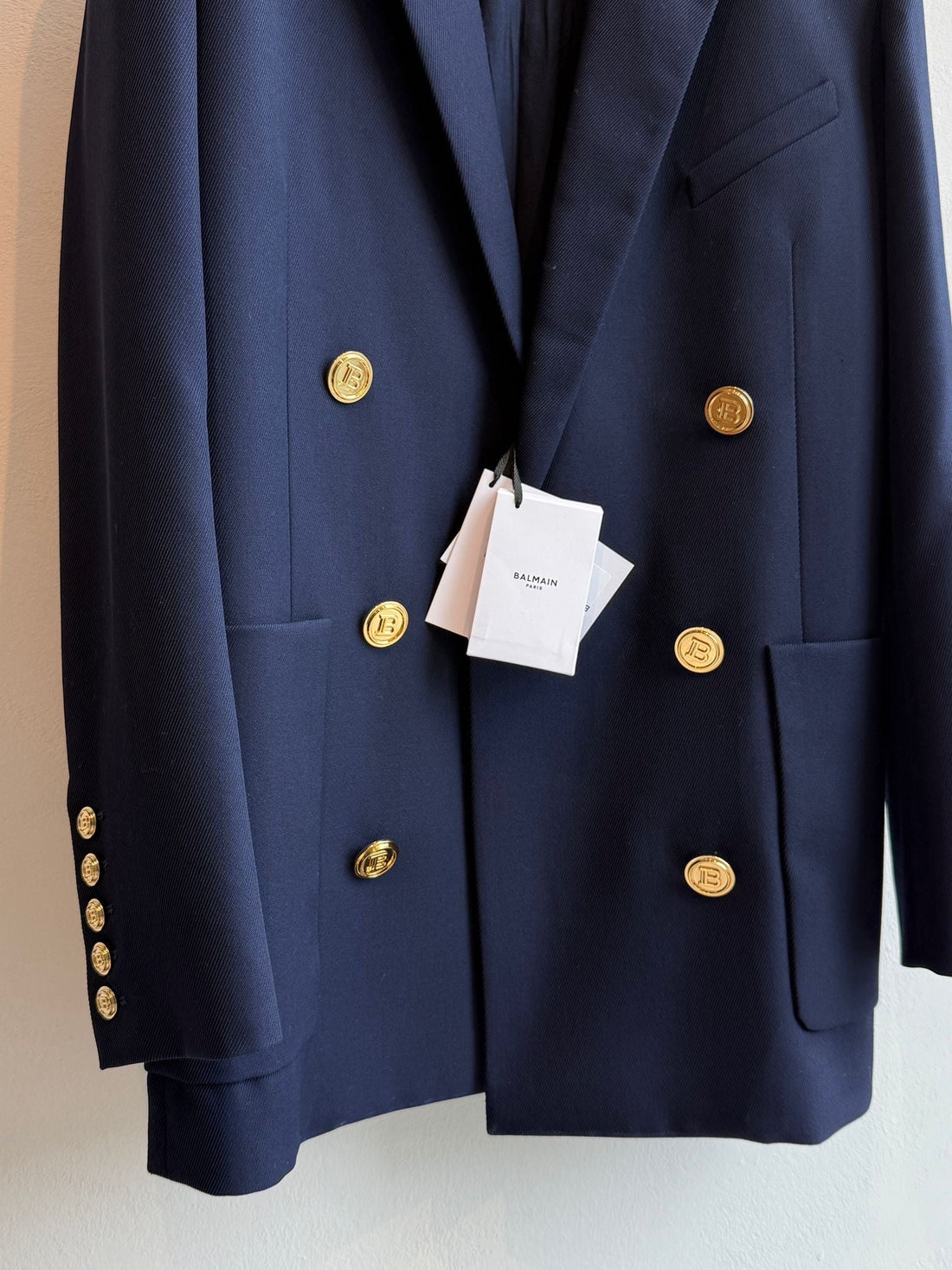 Balmain Oversized Double Breasted Blazer Dark Navy