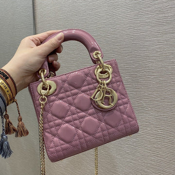 MINI LADY BAG 17 PINK PATENT CALFSKIN House Of Sarah