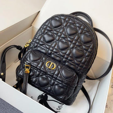 SMALL BACKPACK BLACK CANNAGE LAMBSKIN House Of Sarah