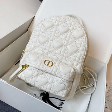 SMALL BACKPACK WHITE CANNAGE LAMBSKIN House Of Sarah Bags