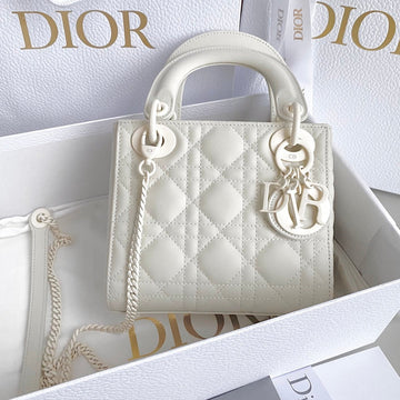 MINI LADY 17 MY ABC WHITE LAMBSKIN House Of Sarah