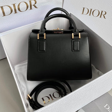 SMALL BOSTON 22 BLACK BOX CALFSKIN By House Of Sarah