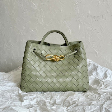 BV SMALL ANDIAMO 25CM LIGHT GREEN LAMBSKIN by House Of Sarah