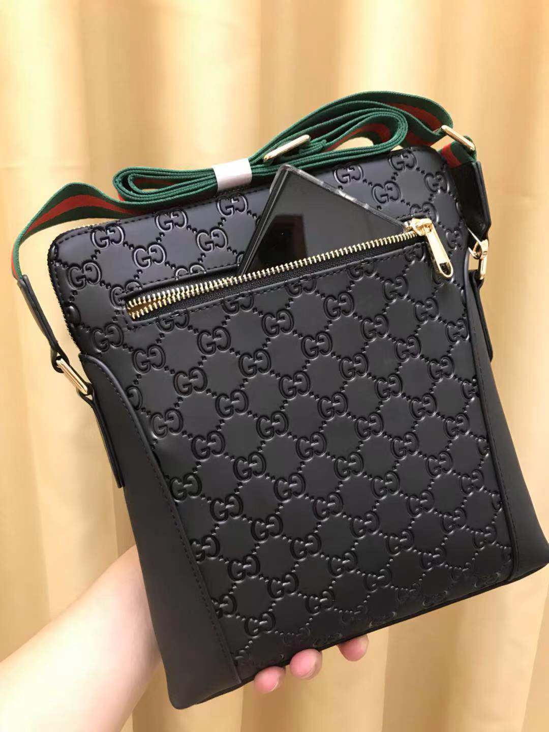 GG CROSSBODY BLACK RED LEATHER House Of Sarah