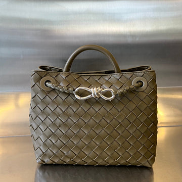 BV SMALL ANDIAMO 25CM DARK OLIVE LAMBSKIN House Of Sarah