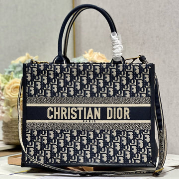 CD MEDIUM BOOK TOTE 36 BLUE OBLIQUE EMBROIDERY House Of Sarah