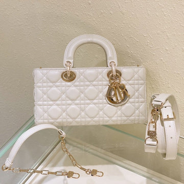 MEDIUM LADY D-JOY 26 WHITE LAMBSKIN House Of Sarah
