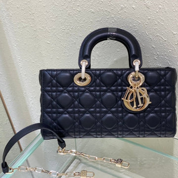 MEDIUM LADY D-JOY 26 BLACK LAMBSKIN House Of Sarah Bags
