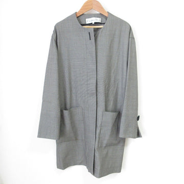 Christian Dior   Wool Mid-length Collarless Jacket Coat