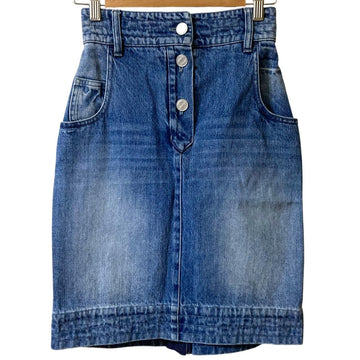 Chanel Coco Mark Button Denim Skirt