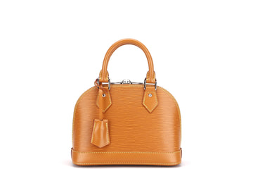 LOUIS VUITTON M57540 ALMA BB, GOLD MIEL EPI LEATHER, WITH STRAP, KEYS, LOCK, DUST COVER & BOX