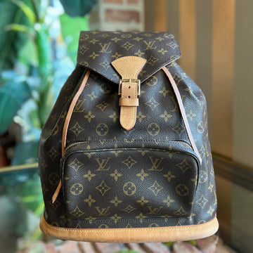 LOUIS VUITTON Montsouris GM Brown Monogram Canvas   Drawstring Backpack
